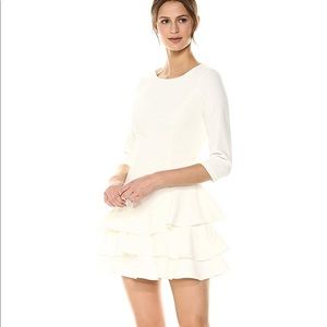 Halston heritage white mini dress size 4